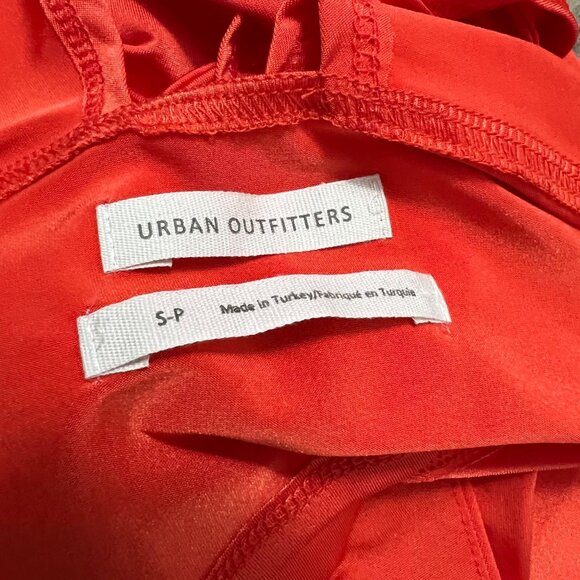 UO Orange Festival Deep V Criss Cross Tie Back Crop Top Size Small - Picture 6 of 6